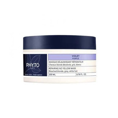 Phyto Purple No Yellow Hair Mask 200ml - Anti Brass Blonde & Grey Hair Toner, Sulfate & Silicone-Free Natural Mask for C