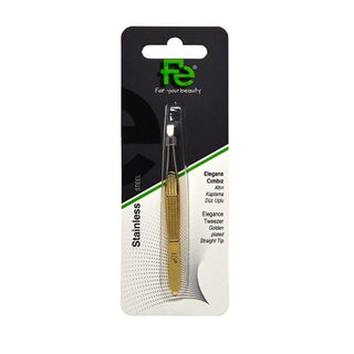 Fe Elegans Gold Plated Flat-Tipped Tweezers for Precision Hair Removal - Fine Tip Structure for Sensitive Areas Fe Elegans Gold Plated Tweezers for Precision Hair Removal Tweezers, Gold Plated Tweezers, Flat-Tipped Tweezers, Precision Hair Removal, Fine Tip Tweezers, Hair Removal Tools, Grooming Essentials, Beauty Accessories, Personal Care, Sensitive Area Hair Removal, Eyebrow Shaping, Ingrown Hair Removal