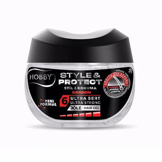 Hobby Style & Protect Carbon Hair Styling Gel: Ultra Strong 24H Hold, Anti-Hair Loss, Detoxifying, Keratin - 400 gr Hobby Hair Gel: Strong Hold, Anti-Hair Loss, Detoxify - 400 gr hair styling gel, strong hold hair gel, anti-hair loss gel, hair protection gel, detoxifying hair gel, long lasting hair gel, hair styling product, charcoal hair gel, keratin hair gel, hair gel, styling gel, hair care, hair styling, strong hold, anti-hair loss, hair protection, detoxifying, long lasting, charcoal, keratin, men's ha