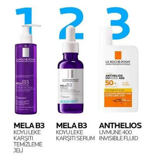la roche posay mela b3 cleansing gel 200ml, close up of la roche posay cleansing gel bottle, application of mela b3 gel on skin La Roche Posay Mela B3 Cleansing Gel - Dark Spot Treatment | 200 ml La Roche Posay Mela B3 Cleansing Gel - Dark Spot Treatment la-roche-posay, mela-b3, cleansing-gel, dark-spot-treatment, skincare, sensitive-skin, facial-cleanser, niacinamide, daily-use, ai-generated