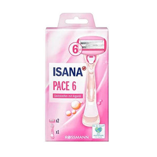 Isana Women's 6-Blade Razor with Moisturizing Strip for Gentle Hair Removal - Comfortable Shaving Experience for Women Isana Women's 6-Blade Razor - Gentle Hair Removal Women's Razor, 6-blade razor, Gentle hair removal, Epilation for women, Moisturizing shaving strip, Comfortable shaving, Women's grooming, Personal care, Shaving essentials, Sensitive skin solutions
