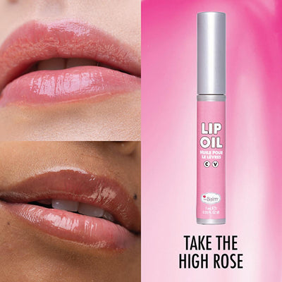 theBalm Take The High Rose Lip Oil: Hydrating High Shine, Non-Sticky Lip Gloss Alternative - Light Color & Premium Quali