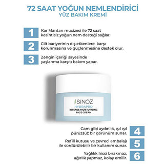 Sinoz Hydrapro: 72-Hour Hydrating Face Cream with Hyaluronic Acid & Snow Mushroom - Vegan Moisturizer for Dry, Sensitive Skin Sinoz Hydrapro: Hydrating Face Cream - 72H Moisture, Vegan Hydrating Face Cream, Moisturizing Face Cream, Vegan Face Cream, Hyaluronic Acid Moisturizer, Squalane Face Cream, Dry Skin Moisturizer, Sensitive Skin Cream, Snow Mushroom Cream, 72-Hour Hydration Cream, Sinoz Hydrapro, Facial Moisturizer, Skin Hydration, Dry Skin Relief, Sensitive Skin Care, Natural Skincare, Vegan Skincare