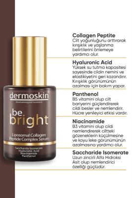 Dermoskin Be Bright Liposomal Collagen Peptide Complex Anti-Aging Serum 30ml - Dermatologically Tested, Hyaluronic Acid, Anti-Wrinkle, Skin Elasticity Dermoskin Be Bright Anti-Aging Serum - Liposomal Collagen & Hyaluronic Acid anti-aging serum, collagen peptide complex, liposomal technology, hyaluronic acid serum, dermatologically tested skincare, skincare, anti-wrinkle serum, skin elasticity improvement, sensitive skin friendly, paraben free, sulfate free, hypoallergenic, travel skincare, daily skincare ro