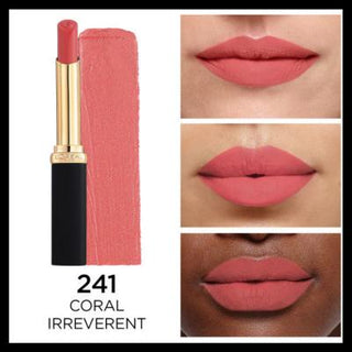 Loreal Paris Color Riche Intense Volume Matte Lipstick - Coral Irreverent, Hyaluronic Acid, Moisturizing Matte Finish Loreal Paris Color Riche Matte Lipstick - Coral Irreverent Matte Lipstick, Loreal Paris Color Riche, Hyaluronic Acid Lipstick, Moisturizing Lip Color, Coral Irreverent Lipstick, Long-Lasting Lip Color, Matte Finish Lipstick, Lip Care, Cosmetics, Makeup, Beauty Products, Lipstick, Coral Shade Lipstick