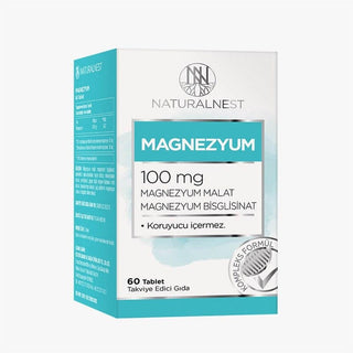 NaturalNest Magnesium Supplement 100 mg - 60 Tablets | Magnesium Malate & Bisglycinate for Muscle & Energy Support NaturalNest Magnesium 100 mg - 60 Tablets | Muscle & Energy Support Magnesium Supplement, Magnezyum Takviye Edici Gıda, Dietary Magnesium, Magnesium Malate, Magnesium Bisglycinate, Muscle Support, Energy Production, Overall Wellness, Dietary Supplements, Health Supplements, NaturalNest, Magnesium Deficiency, Muscle Cramps, Fatigue Relief