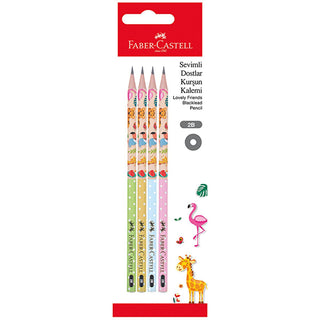 Faber Castell 2B Pencils - Set of 4 'Sevimli Dostlar' - Smooth Writing, Break-Resistant, Eco-Friendly Lead Pencils for School, Art & More Faber Castell 2B Pencils - Smooth Writing, Eco-Friendly Pencils, 2B pencils, Faber Castell pencils, Drawing pencils, Writing pencils, Sustainable pencils, Eco-friendly pencils, School supplies, Art supplies, Lead pencils, Sketching pencils, Soft pencils, Dark pencils, Students, Artists, Writing tools, Drawing tools, School, Art, Office supplies, Break-resistant, Eco frien