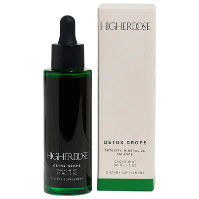 HigherDOSE Detox Drops with Magnesium, Chlorophyll & Milk Thistle - Natural Detox Elixir for Energy, Focus & Glowing Ski