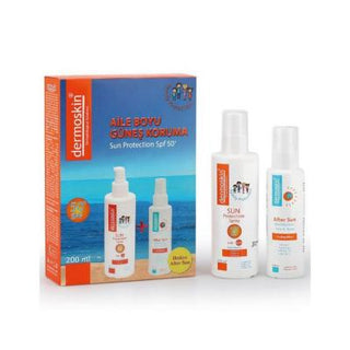 Dermoskin Sun Protection Set - SPF50+ Spray & After-Sun Lotion for Sensitive Skin Dermoskin Sun Protection Set - SPF50+ & After-Sun Lotion sun protection, SPF50+ spray, after-sun lotion, dermoskin sun protection, aloe vera sun care, sensitive skin care, family sun protection, water-resistant sunscreen, broad-spectrum sun protection, nourishing sun care, antioxidant sun protection