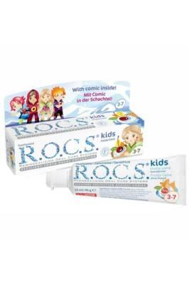 Rocs Kids Children's Toothpaste, Fluoride-Free, SLS-Free, Fruit-Flavored Toothpaste for Kids Aged 3-7 Years