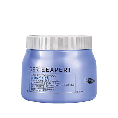 L'Oreal Professionnel Paris Serie Expert Blondifier Shine Enhancing Hair Mask for Blonde Hair, 500ml - Professional Hair