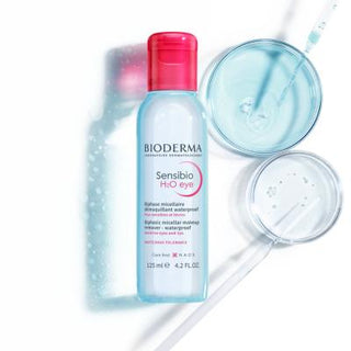 Bioderma Sensibio H2O - Gentle Micellar Eye Makeup Remover for Sensitive Eyes - Hypoallergenic & Fragrance-Free - Cleanses & Soothes (4.23 fl oz) Bioderma Eye Makeup Remover - Gentle, Hypoallergenic Cleanser eye makeup remover, sensitive eye makeup remover, micellar eye cleanser, hypoallergenic eye makeup remover, fragrance-free eye makeup remover, gentle eye makeup remover, bioderma eye makeup remover, eye cleanser for sensitive skin, alcohol free eye makeup remover, makeup remover, eye cleanser, sensitive