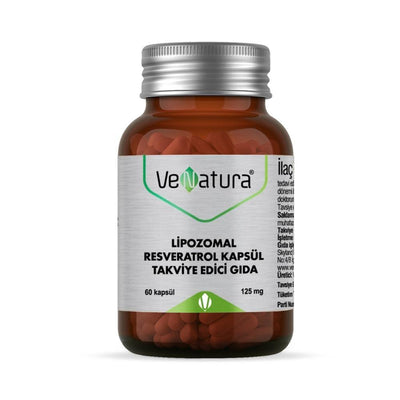 VeNatura Lipozomal Resveratrol 60 Capsules - Antioxidant Supplement for Heart Health & Longevity