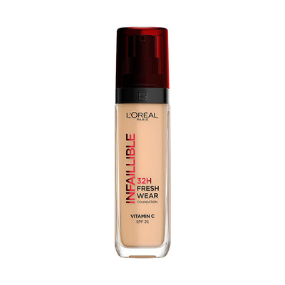 Loreal Paris Infaillible 32H Fresh Wear Vitamin C Foundation - 220 Sand | Long Lasting, High Coverage, Natural Finish, S