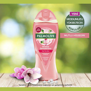 Palmolive Aroma Sensations: Skin Rejuvenating Bath and Shower Gel with Magnolia & Dead Sea Salt - Natural Glow, Dermatologically Tested Palmolive Shower Gel: Natural, Rejuvenating, Glowing Skin bath and shower gel, natural shower gel, magnolia flower extract, dead sea salt bath, skin rejuvenating shower gel, aroma sensations shower gel, Palmolive shower gel, glow enhancing shower gel, dermatologically tested shower gel, skin compatible pH shower gel, natural ingredients, gentle cleanse, skin rejuvenation, a