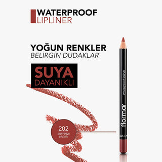 flormar matte lip liner 202 soft pink brown, high pigment waterproof lip liner, matte finish lip liner for beauty professionals Flormar Mat Lip Liner - 202 Soft Pink Brown Flormar Mat Lip Liner - 202 Soft Pink Brown flormar, matte-lip-liner, waterproof, high-pigment, makeup-enthusiasts, beauty-professionals, soft-pink-brown, long-lasting, ai-generated, lip-makeup