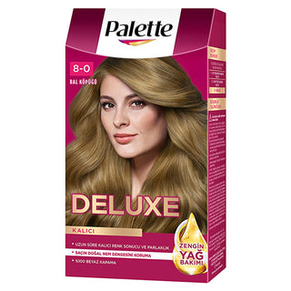 Palette Deluxe 8-0 Honey Blonde Hair Dye - Permanent, Long Lasting Color & Shine, Deep Nourishment with Oils Palette Deluxe Honey Blonde Hair Dye: Permanent Color & Shine hair dye, permanent hair color, hair color, Palette Deluxe, honey blonde hair dye, 8-0 hair dye, long lasting hair color, hair coloring, hair dye with oil, shiny hair dye, hair color with oil, blonde hair, hair nourishment, hair shine, vibrant hair color, at-home hair color, hair dye for women, hair dye for long hair, new hair color, hair 