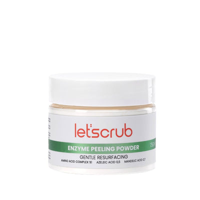 Let'scrub Enzyme Peeling Powder for Gentle Exfoliation and Skin Renewal - Natural Skincare, 75g