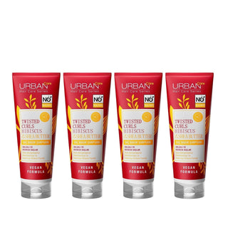 URBAN Care Sulfate-Free Shampoo for Curly Hair - Twisted Curls Hibiscus & Shea Butter 250ml x 4 URBAN Care Sulfate-Free Shampoo for Curly Hair Sulfate-Free Shampoo, Curly Hair Care, Hibiscus Hair Products, Shea Butter Shampoo, Natural Hair Care Products, Curly and Wavy Hair Shampoo, URBAN Care Twisted Curls, Hair Care for Curly Hair, Sulfate-Free Hair Care, Natural Ingredients for Hair, Curly Hair Shampoo, Wavy Hair Shampoo, Gentle Hair Care, Moisturizing Shampoo