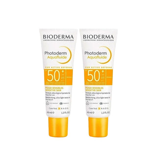 Bioderma Photoderm SPF 50+ Sunscreen: High Protection Aquafluide for Sensitive Skin (2 x 40ml) Bioderma SPF 50+ Sunscreen: Sensitive Skin Protection Bioderma sunscreen, SPF 50+ sunscreen, Aquafluide sunscreen, Sunscreen for sensitive skin, High SPF sunscreen, Facial sunscreen, Broad spectrum sunscreen, sunscreen, SPF 50, Aquafluide, sensitive skin, facial protection, UVA protection, UVB protection, non-greasy, lightweight, skincare, sun protection, daily sunscreen, gifts for her, sun damage prevention, face