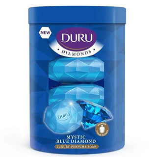 Duru Solid Soap Diamonds Series Blue 4 Bars 90g Each - Moisturizing Personal Hygiene Soap for Gentle Skin Care Duru Blue Solid Soap - Moisturizing & Gentle solid soap, Duru soap, blue soap, moisturizing soap, personal hygiene products, gentle skin care, cleansing soap, skincare essentials, bathroom essentials, hygiene products