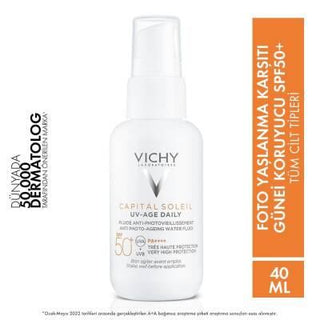 vichy capital soleil anti-aging sunscreen spf 50, sunscreen with hyaluronic acid and vitamin e, lightweight sunscreen for sensitive skin Vichy Capital Soleil SPF 50 - Anti-Aging Sunscreen | 40ml Vichy Anti-Aging Sunscreen SPF 50 - 40ml sunscreen, anti-aging, vichy, sp40, hyaluronic-acid, uv-protection, skin-care, hydrating, water-resistant, ai-generated
