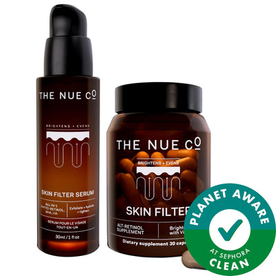 Skin Filter: Irritation-Free Retinol Alternative Serum & Supplement Duo - Vegan, Cruelty-Free, Anti-Aging, Smooths Lines