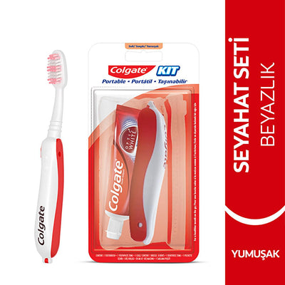 Colgate Optic White: Teeth Whitening Travel Kit - Portable Oral Care for Fresh Breath On-the-Go. Mini Toothpaste & Foldi