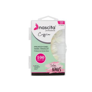 Nascita 100-Piece Coffin Nail Tips Set - Reusable DIY Nail Care for Artificial Nail Extensions Nascita Coffin Nail Tips - 100 Piece Reusable Set nail tips, coffin nails, artificial nails, DIY nail care, reusable nail tips, nail beauty enhancements, temporary nail solutions, at-home nail care, nail care products, beauty and personal care
