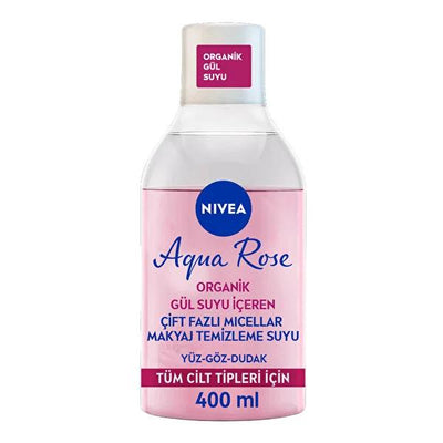 Nivea Aqua Rose Dual Phase Makeup Remover with Organic Rose Water - Gentle, Moisturizing, and Effective for All Skin Typ