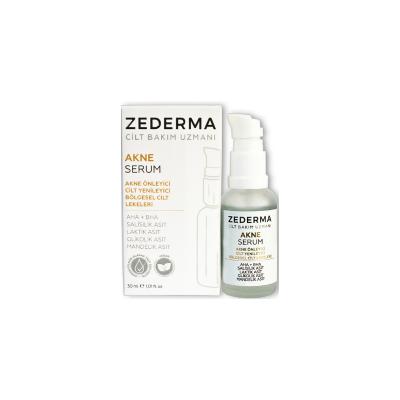 Zederma Acne Serum: AHA BHA, Salicylic, Glycolic, Lactic, Mandelic Acids - Targets Hyperpigmentation, Blemishes, Paraben