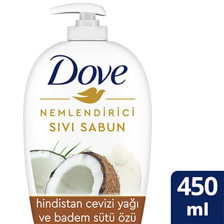 Dove Moisturizing Liquid Hand Soap with Coconut Oil and Almond Milk - 15.22 fl oz Dove Moisturizing Hand Soap with Coconut Oil & Almond Milk liquid hand soap, moisturizing hand soap, Dove hand soap, coconut oil hand soap, almond milk hand soap, gentle hand soap, non-irritating hand soap, nourishing hand soap, soft hands, smooth hands, daily hand soap, hygiene routine, skincare, hand care, moisturizing cream