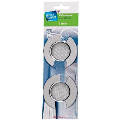 Flink & Sauber Stainless Steel Sink Strainer 2-Pack: Ultimate Drain Clog Protection for Kitchen & Bathroom - Universal 7