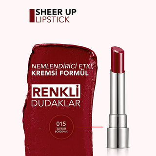 Flormar Sheer Up: Hydrating & Semi-Transparent Lipstick for Natural, Glossy Lips | Moisturizing, Lightweight Formula in Go For Bordeaux Flormar Sheer Up Lipstick: Hydrating, Natural Color sheer lipstick, moisturizing lipstick, natural lipstick, glossy lipstick, semi-transparent lipstick, hydrating lip color, Flormar lipstick, best sheer lipstick, natural look lipstick, lipstick, moisturizing, hydrating, glossy finish, natural color, semi-transparent, lightweight, creamy, medium coverage, natural oils, lip c