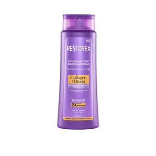 Restorex Collagen & Biotin Volumizing Hair Care Shampoo - 500ml, Nourishes & Strengthens Hair, Suitable for Daily Use Restorex Collagen & Biotin Shampoo for Voluminous Hair collagen shampoo, biotin hair care, volumizing shampoo, hair nourishment, Restorex shampoo, hair care products, hair volume, healthy hair, daily shampoo, nourishing shampoo, hair repair, strengthening shampoo, collagen hair care, biotin volumizing shampoo