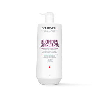 Goldwell Dualsenses Blondes & Highlights Anti Yellow Hair Cream 1000ml - Professional Blonde Hair Care Goldwell Dualsenses Blondes & Highlights Anti Yellow Cream Goldwell Dualsenses, Blondes & Highlights, Anti Yellow Hair Cream, Blonde hair care, Professional hair products, Hair color maintenance, Anti-brassy hair care, Salon-quality hair care, Large capacity hair care, Professional-grade hair products, Blonde hair solutions