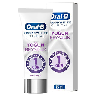 Oral-B Pro 3D White Clinical Intensive Whitening Toothpaste for Sensitive Teeth - 75ml Oral-B Pro 3D White Clinical Whitening Toothpaste - Buy Now! whitening toothpaste, intensive whitening, Oral-B Pro 3D White, clinical whitening toothpaste, sensitive teeth toothpaste, oral hygiene, teeth whitening, stain removal, ionic technology, gentle toothpaste