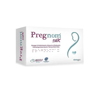 Pregnom Max 60 - Multivitamin, Omega-3, and Probiotic Supplement for Overall Wellness - Soft-Jel Capsules