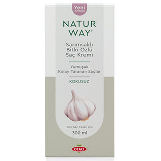 Otacı Naturway Garlic Hair Cream - Nourishing, Soft & Manageable Hair Care for All Types Otacı Naturway Garlic Hair Cream for Soft Hair garlic hair cream, natural hair care, soft and manageable hair, hair nourishment product, plant-based hair treatment, hair repair, moisturizing hair cream, odorless hair care, daily hair care, all hair types, hair growth, healthy hair, nourishing hair cream