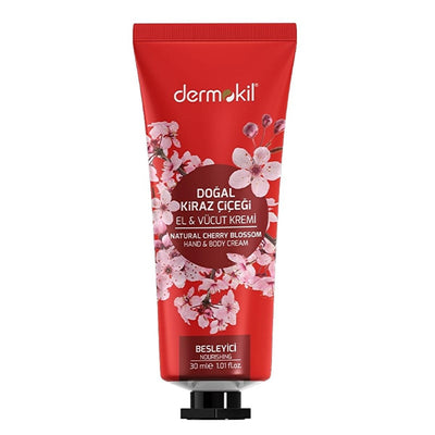 Dermokil Cherry Blossom Hand Cream: Natural Moisturizing for Dry Skin | Shea Butter, Glycerin & Clay - Deep Hydration & 