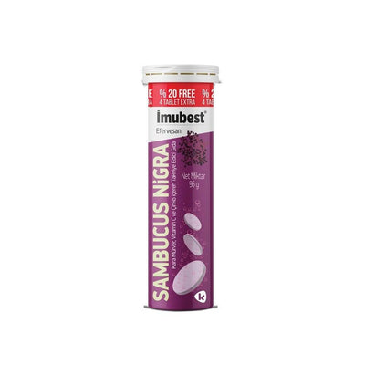 İmubest _mubest Effervescent Dietary Supplement - 24 Tablets with Black Elder Extract, Vitamin C & Zinc