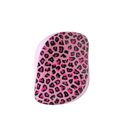Tangle Teezer Compact Styler Pink Leopard: Detangling Travel Hair Brush for Women - Gentle, Painless, Stylish