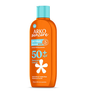 Arko Sun Care SPF 50+ Sunscreen Lotion: Ultimate UVA/UVB Protection, Reef Safe, Non-Greasy & Ideal for Sensitive Skin, 6.76 fl oz Arko SPF 50+ Sunscreen: Reef Safe, Sensitive Skin Formula SPF 50+ sunscreen, UVA UVB protection lotion, sensitive skin sunscreen, water resistant sunscreen, ocean friendly sunscreen, reef safe sunscreen, sun protection for sensitive skin, non greasy sunscreen, dermatologist tested sunscreen, Arko Sun Care SPF50+, sunscreen, sunblock, sun cream, sensitive skin, UVA protection, UVB
