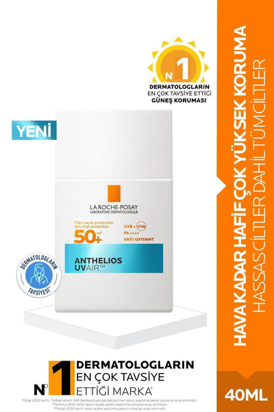La Roche-Posay Anthelios SPF50+ Face Sunscreen: UVA/UVB Protection for All Skin Types, Anti-Aging, Sensitive Skin Friend
