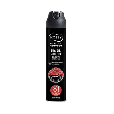 Hobby Style Carbon Force Ultra Strong Hold Hair Styling Spray - Long Lasting, Anti-Hair Loss, Procapil Enriched