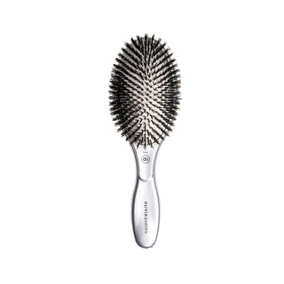 Olivia Garden Expert Care: Oval Boar Bristle Hair Brush for Ultimate Shine & Hair Health - Silver Styling Tool Olivia Garden Boar Bristle Brush: Shine & Health boar bristle brush, hair brush, oval hair brush, Olivia Garden brush, silver hair brush, shine enhancing brush, hair styling tool, hair care brush, boar bristle hair brush, hair styling, hair care, shine, healthy hair, detangling brush, oval brush, Olivia Garden, silver brush, professional hair brush, women's hair care, hair tool, styling brush, hair