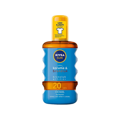 Nivea Sun Bronzluk Artõrõcõ Leke Kar_õtõ GŸne_ Ya_õ Spreyi Spf 20 200 ml - Enhance Your Tan with Anti-Freckle Sunscreen 