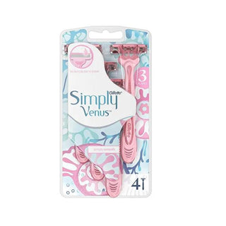 Gillette Women's Razors - Venus Simply 3 Hybrid Disposable Razors with Moisture Rich Strip, Pack of 4 Gillette Venus Simply 3 Razors for Women Women's razors, Disposable razors, Gillette Venus, Smooth shaving, Female grooming, Personal care, Shaving essentials, Women's grooming products, Razors with lubricating strip, Ergonomic handle razors