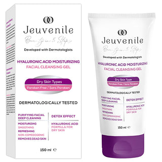 Jeuvenile Hyaluronic Acid Facial Cleansing Gel: Deeply Hydrating & Gentle Aloe Vera Face Wash for Dry, Sensitive Skin - 150ml Jeuvenile Hyaluronic Acid Cleanser: Gentle Hydration for Dry Skin hyaluronic acid cleanser, facial cleansing gel, organic aloe vera cleanser, gentle face wash, hydrating cleanser, dry skin cleanser, natural facial cleanser, face wash for sensitive skin, hyaluronic acid, aloe vera, gentle cleanser, dry skin, sensitive skin, face wash, facial cleanser, skincare, beauty, hydrating face 