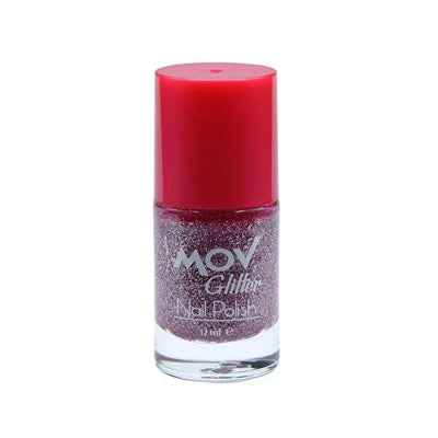 Mov Glitter Nail Polish - Açık Pembe No.11, Shiny Finish, Nail Art Supplies